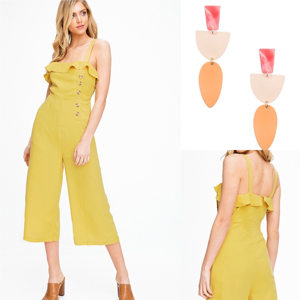 Apron Front Ruffled Jumpsuit